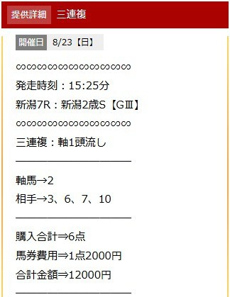 競馬厳選 8月23日新潟2歳ステークス無料予想